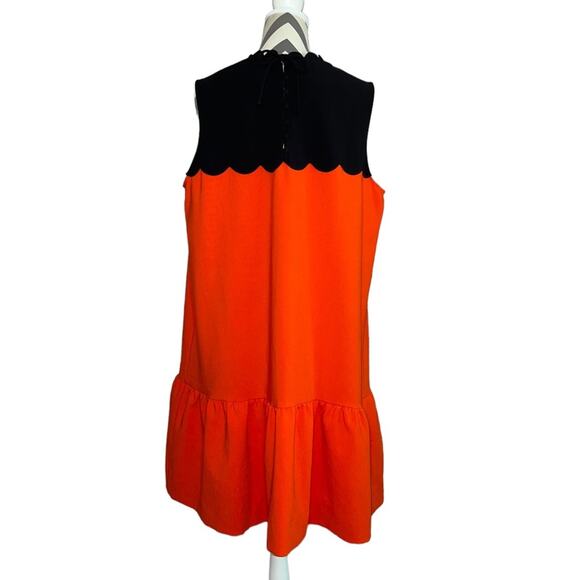 Victoria Beckham x Target Scallop Trim Ruffle Mini Dress Orange & Black Size 1X - Picture 5 of 9